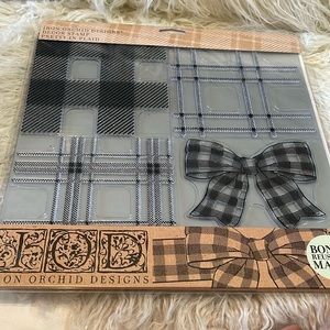 NEW NIP IOD Iron Orchid Designs Home Decor Stamp - Pretty In Plaid